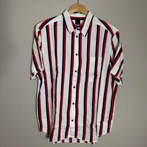 [Used/Like New] H&M Striped Button Down Shirt // Men Size L